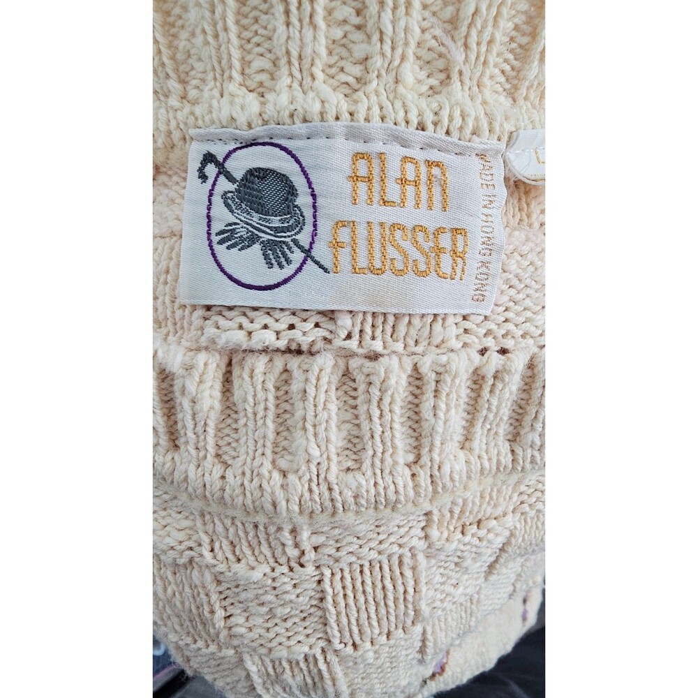 ALAN FLUSSER WOMENS LARGE VINTAGE KNIT SWEATER DRY CLEAN ONLY - Picture 5 of 9